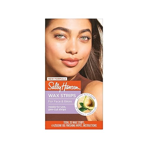 Sally Hansen Wax Strips For Face & Bikini Hair Removal, Cranberry, 20 Count