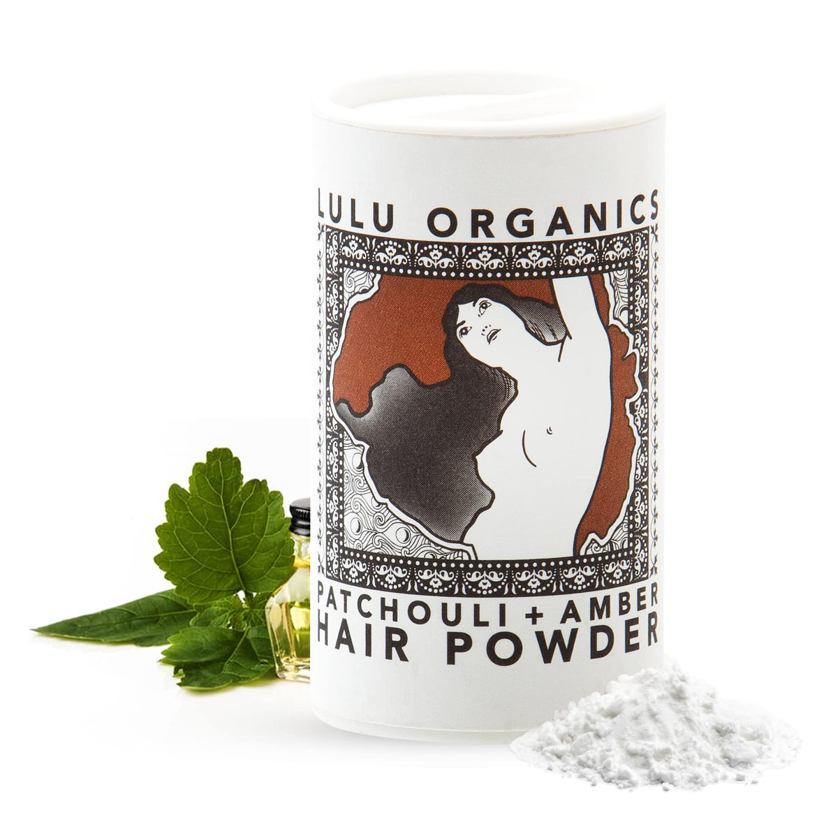 Lulu Organics All-Natural Dry Shampoo Powder For Oily Hair, Patchouli & Amber, 1 Oz