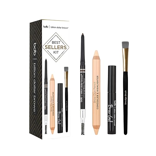 Billion Dollar Brows Best Sellers Kit - Universal Brow Pencil, Duo Pencil, Gel & Brush