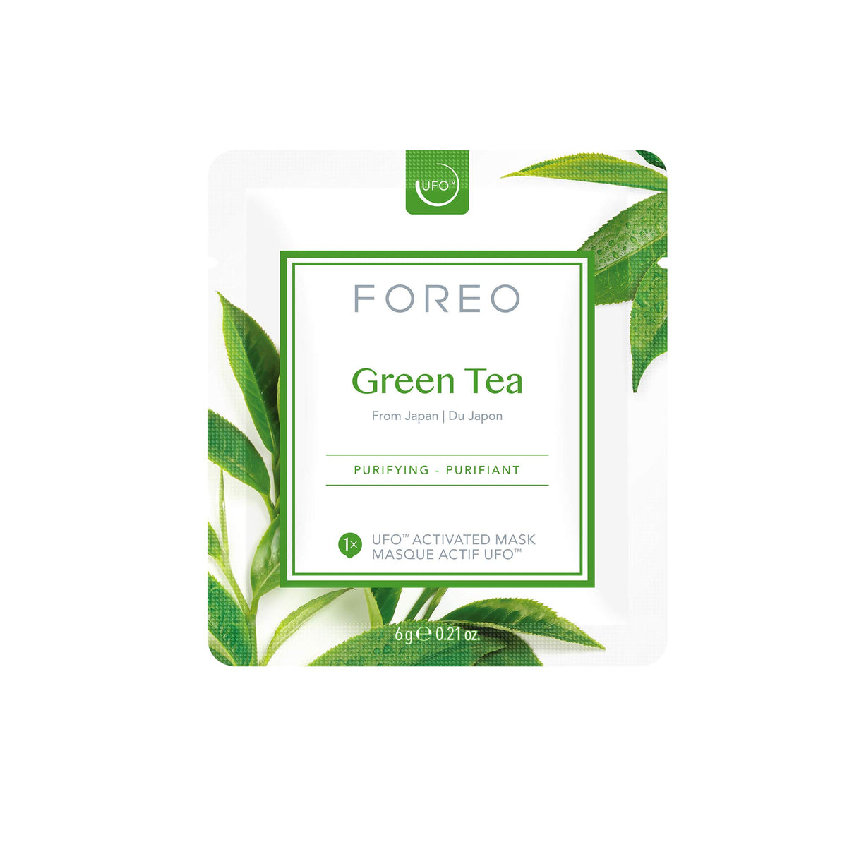 Foreo Green Tea Ufo Facial Mask, 6 Pack, Purifying & Moisturizing For Oily Skin, Cruelty-Free