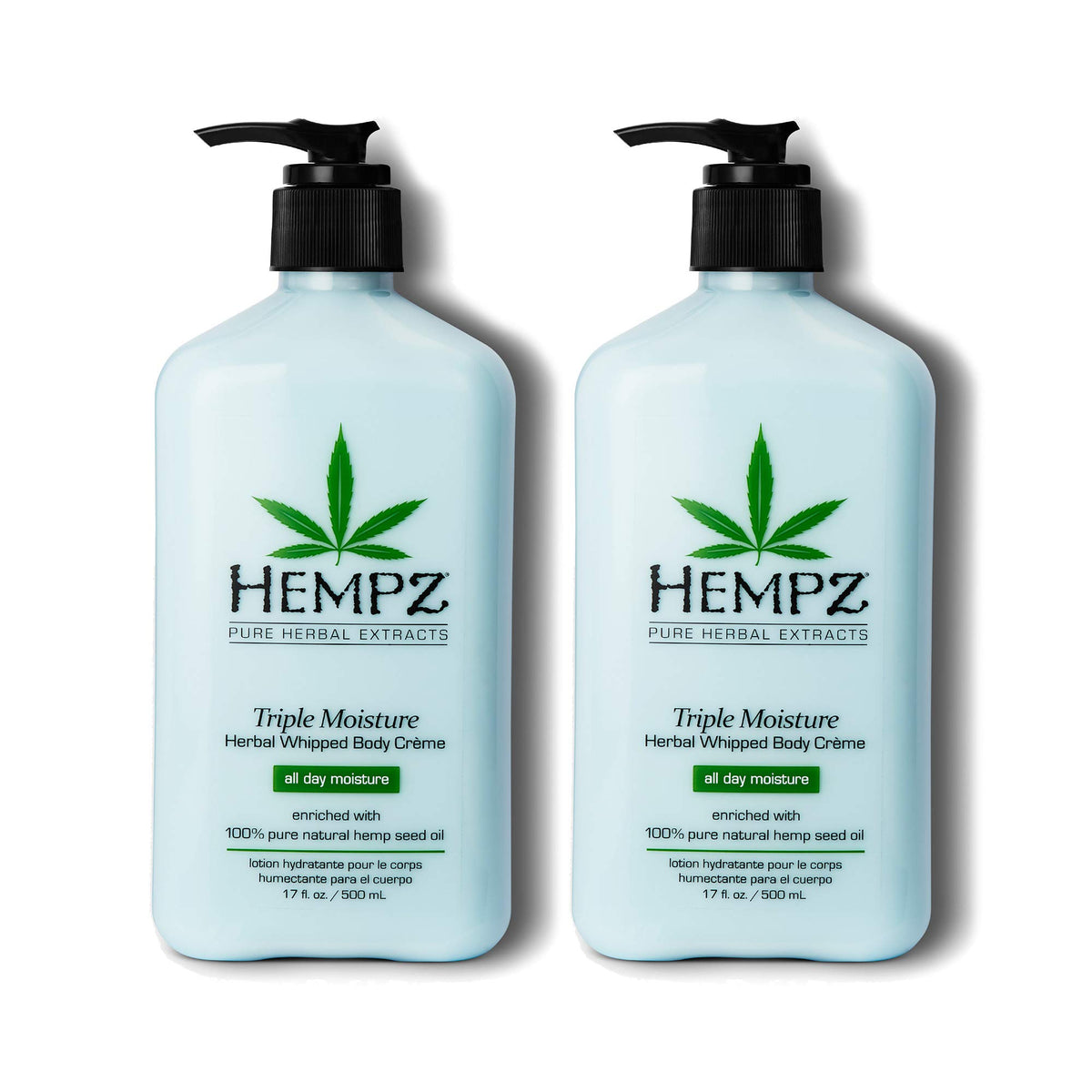 Hempz Herbal Whipped Body Cream, 100% Pure Hemp Oil, 24-Hour Hydration, 17 Fl Oz (