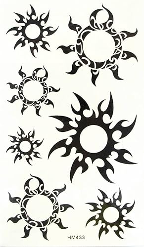 Mapofbeauty Waterproof Body Tattoo Stickers - 2 Pcs Temporary Black Tattoos Set