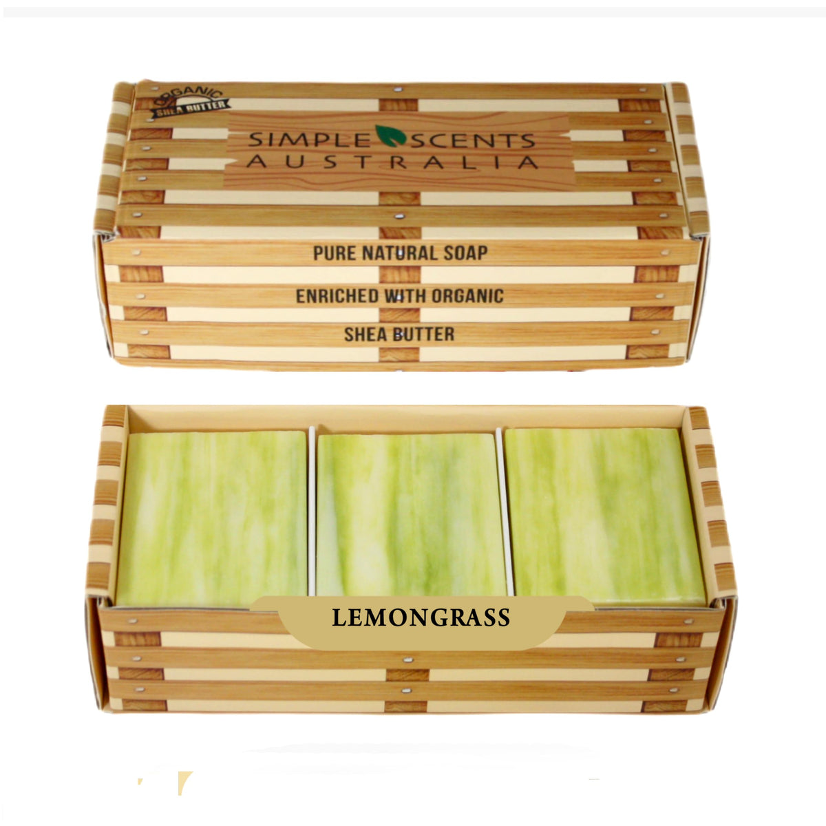 Simple Scents Australia Lemongrass Scented Soap Bars - 6 Triple Milled 3.5Oz Bars With Shea Butter