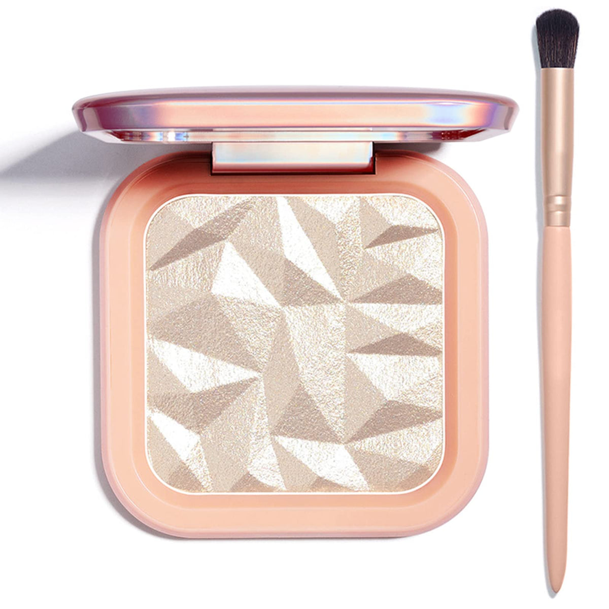 Lsxia Champagne Gold Highlighter Palette - Long Lasting Shimmer Contour Makeup With Mirror