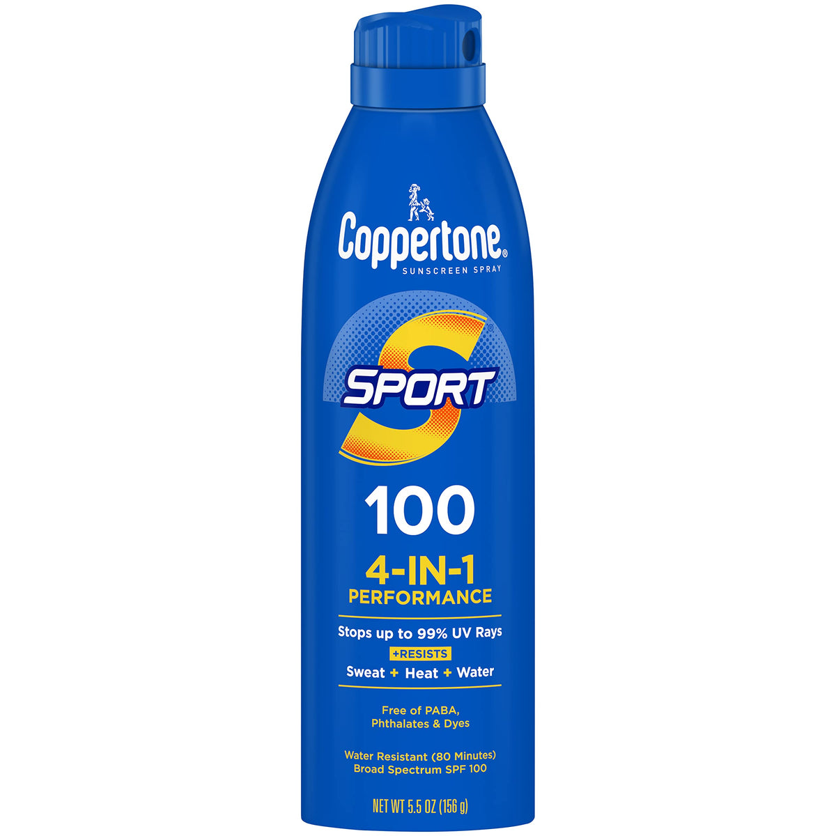 Coppertone Sport Sunscreen Spray Spf 100, Water Resistant, 5.5 Oz Continuous Spray