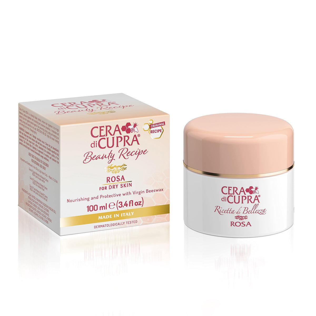 Cera Di Cupra Rosa Face Cream - Nourishing Moisturizer For Dry Skin With Beeswax, 3.4 Fl Oz