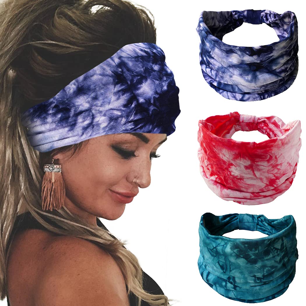 Bohend Boho Headbands - Wide Knotted Cotton Hair Bands For Women & Girls, Yoga & Travel Accessories