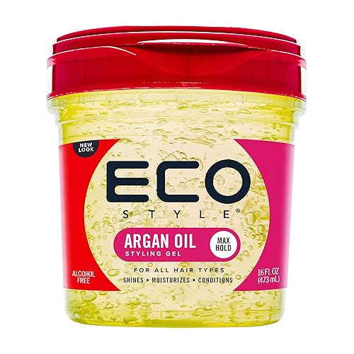 Eco Style Ecoco Gel With Argan Oil - 100% Pure Olive Oil, 16 Oz - Maximum Hold & Shine For All Hair