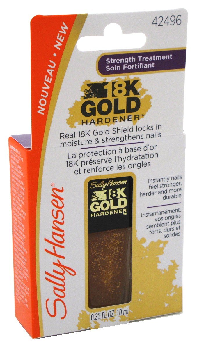 Sally Hansen 18K Gold Hardener, 3 Pack, 0.33 Ounce (10Ml) - Strengthens &