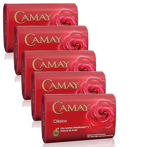 Camay Clasico Bar Soap - 5 Bars, 150G Each, Moisturizing Cleanser, 26.25 Oz Total