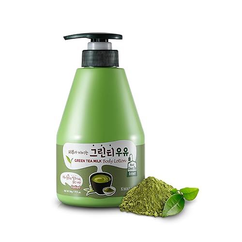 Welcos Kwailnara Green Tea Milk Body Lotion 560G - Refreshing Korean Skin Care Moisturizer