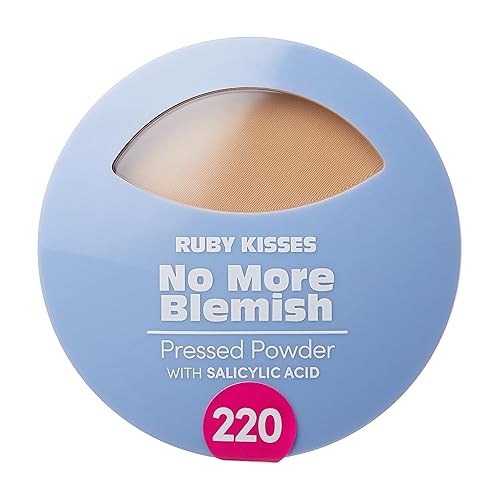 Ruby Kisses No More Blemish Face Powder, Salicylic Acid, Matte Finish, Natural Beige, 0.28 Oz