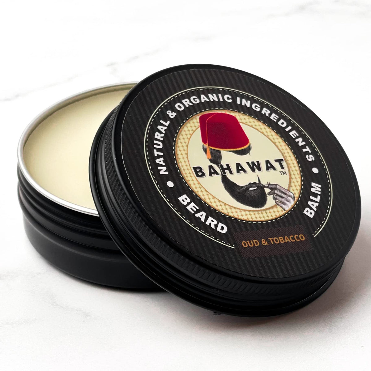 Bahawat Beard Balm Tobacco Oud - Natural Conditioner, Reduces Itch, 2Oz, Zero Grit