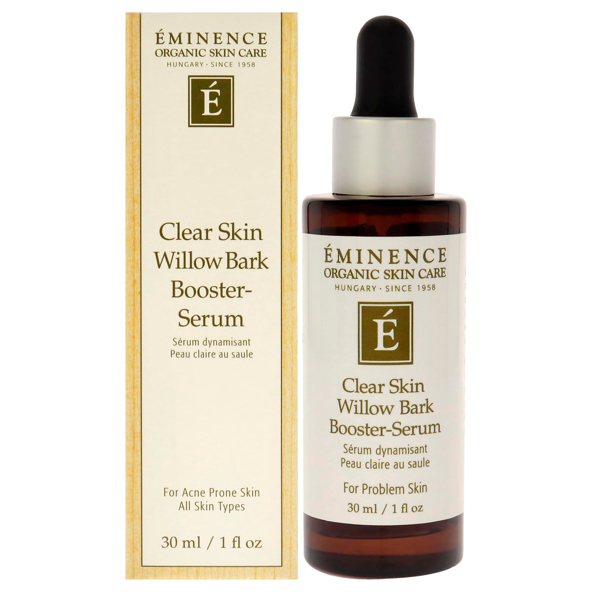 Eminence Organic Skincare Clear Skin Willow Bark Booster Serum, 1 Oz - Black Plastic