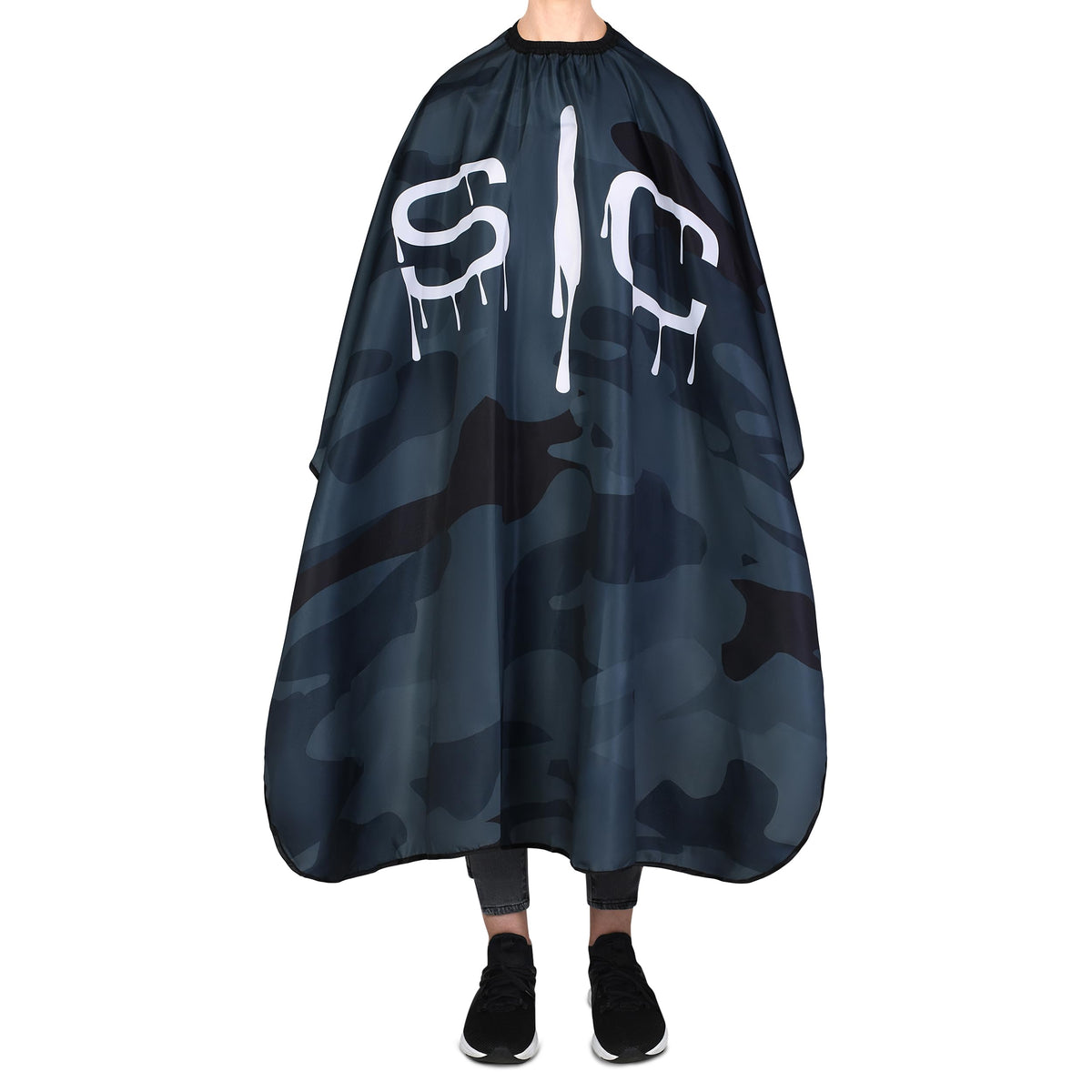 Stylecraft Professional Barber Hair Cutting Cape - Water Resistant, Camo Black, One Size