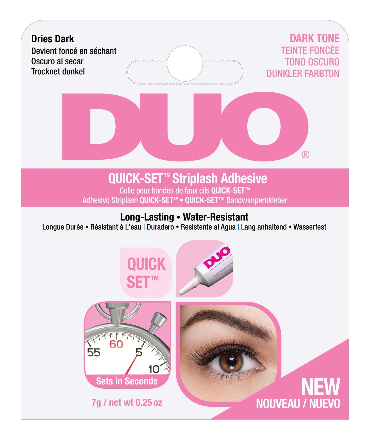 Duo Waterproof Eyelash Adhesive, Dark Tone, 0.25 Oz - Pack Of 3, Black