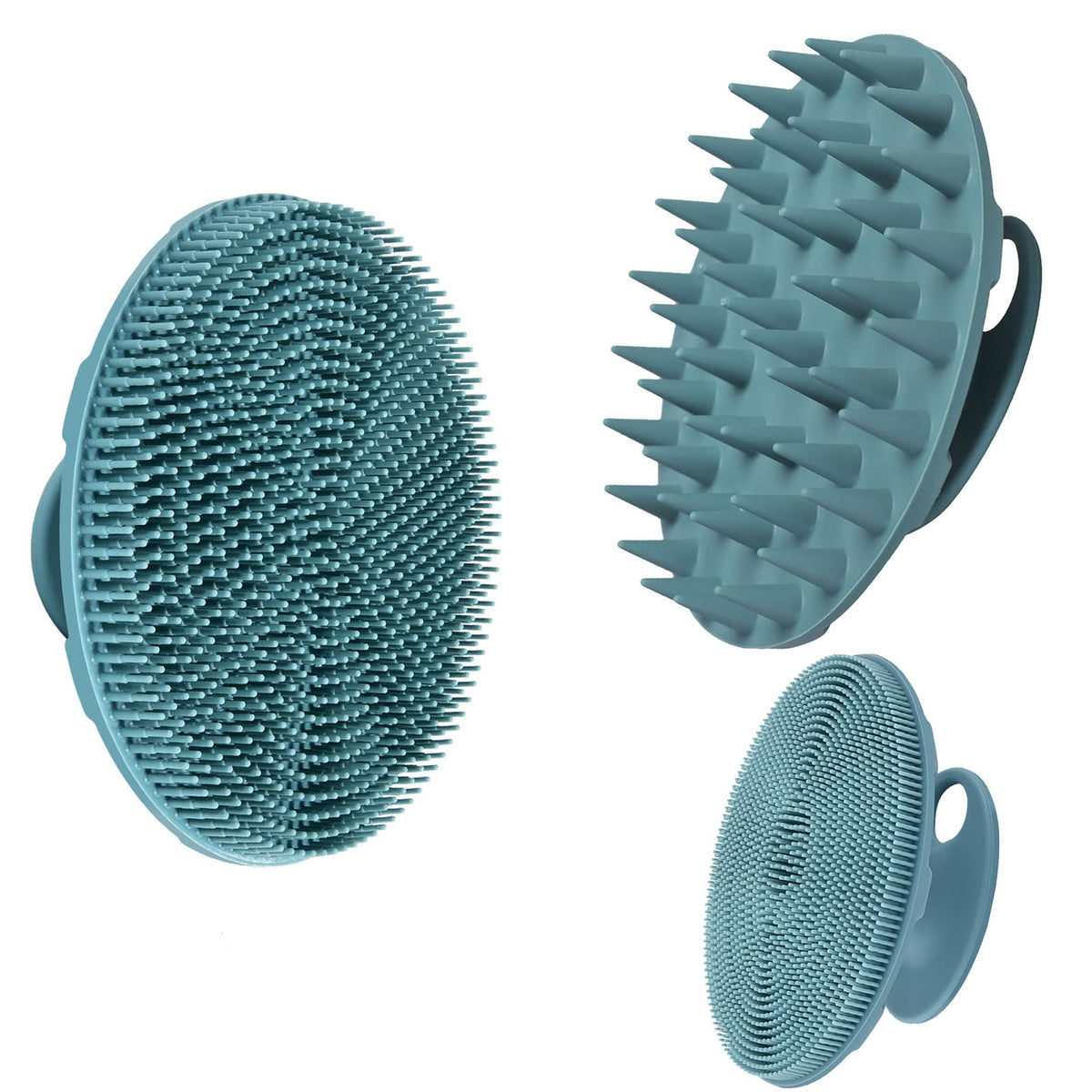 Innerneed Silicone Body Scrubber & Facial Cleansing Brush With Scalp Massager - Dark Green