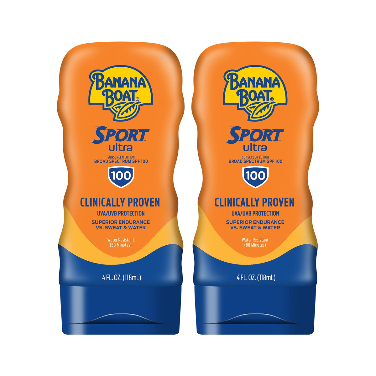 Banana Boat Sport Ultra Spf 100 Sunscreen Lotion Twin Pack - 4Oz, High Spf Protection