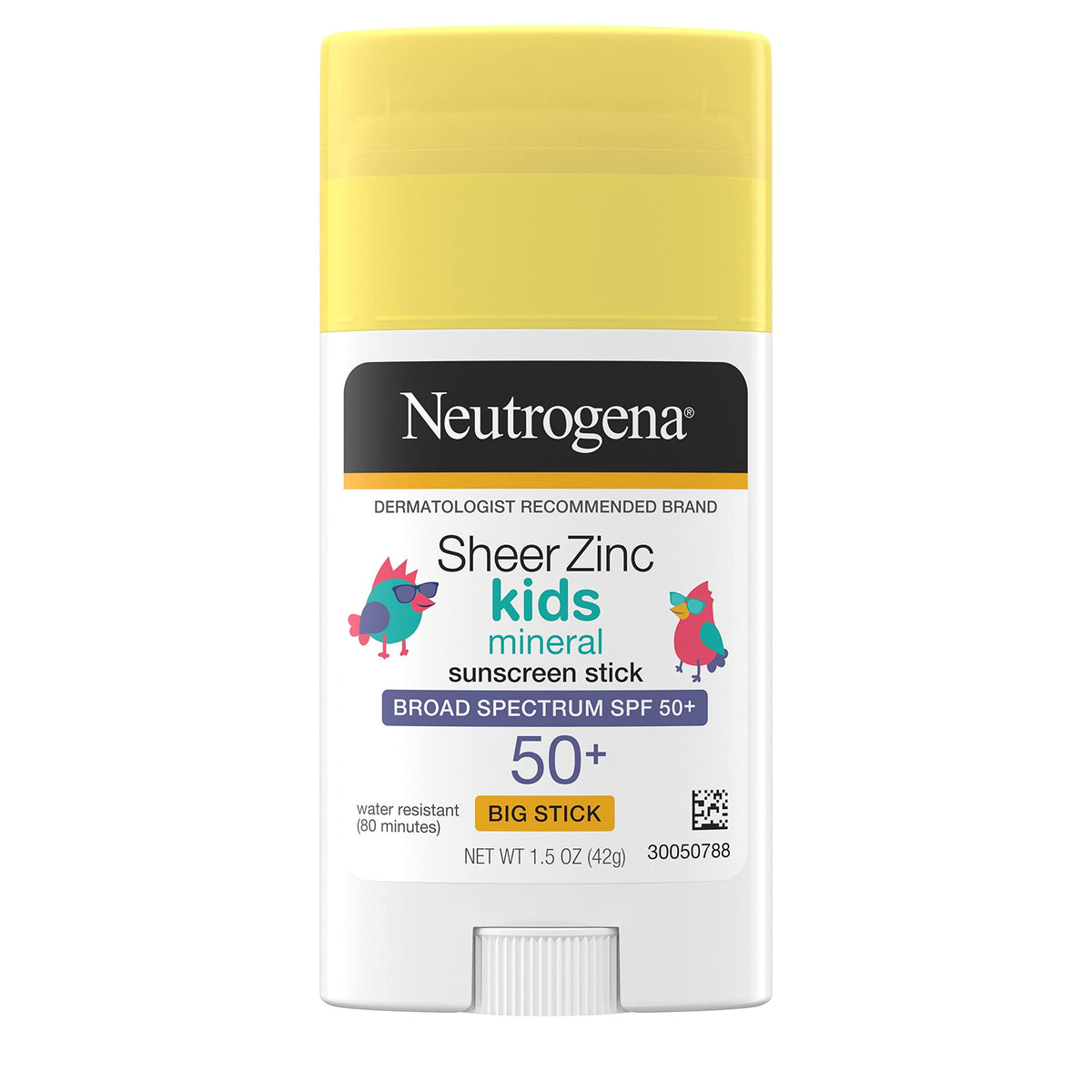 Neutrogena Kids Mineral Sunscreen Stick Spf 50+, Water Resistant, No-Mess, 1.5 Oz