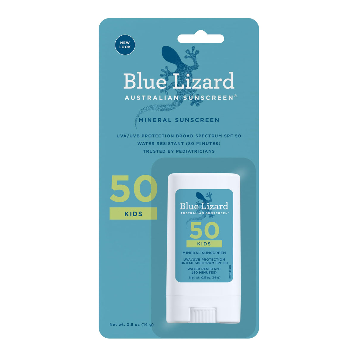 Blue Lizard Kids Mineral Sunscreen Stick Spf 50+ Water Resistant Fragrance Free, 0.5 Oz