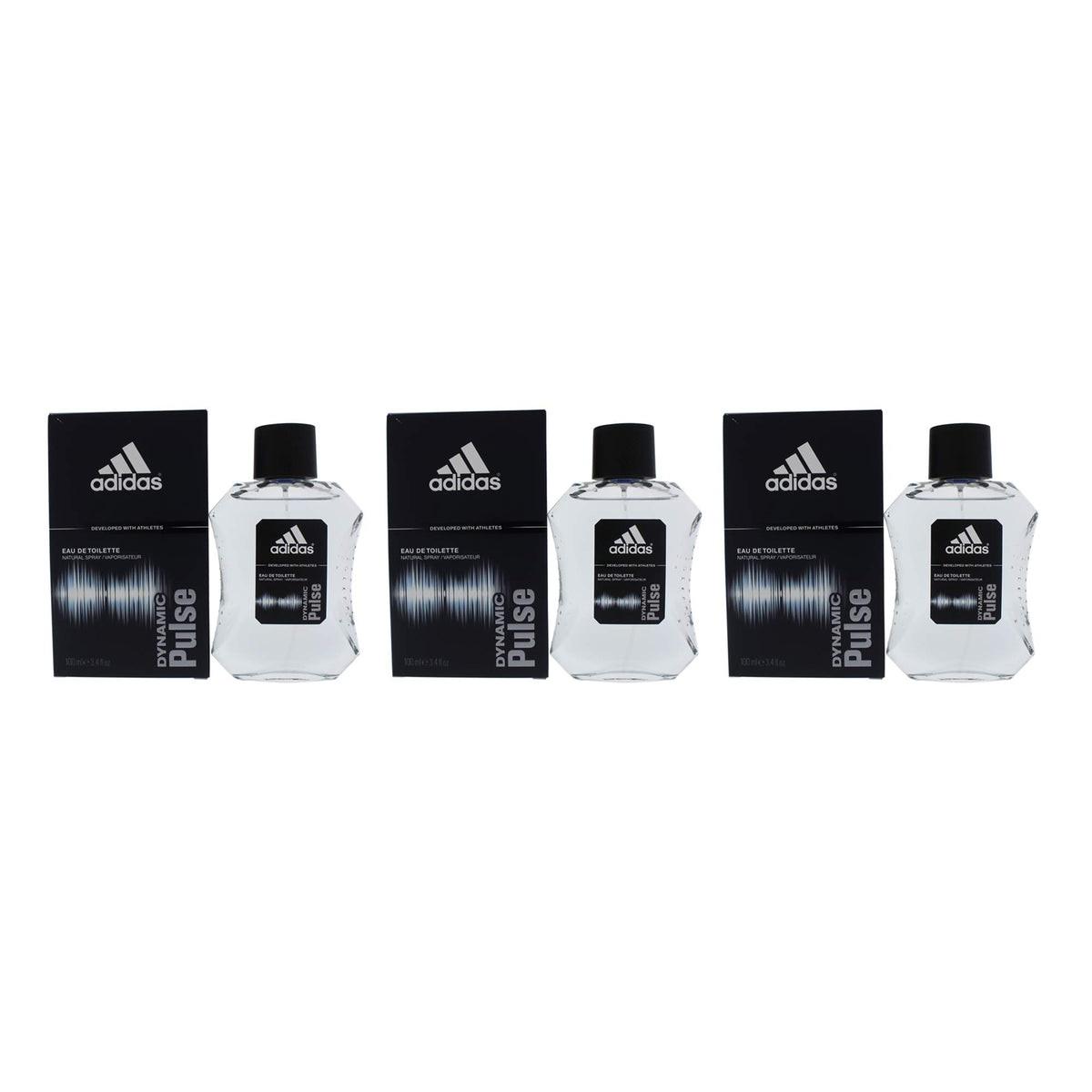 Adidas Dynamic Pulse Edt Spray For Men, 3.4 Oz - Pack Of 3