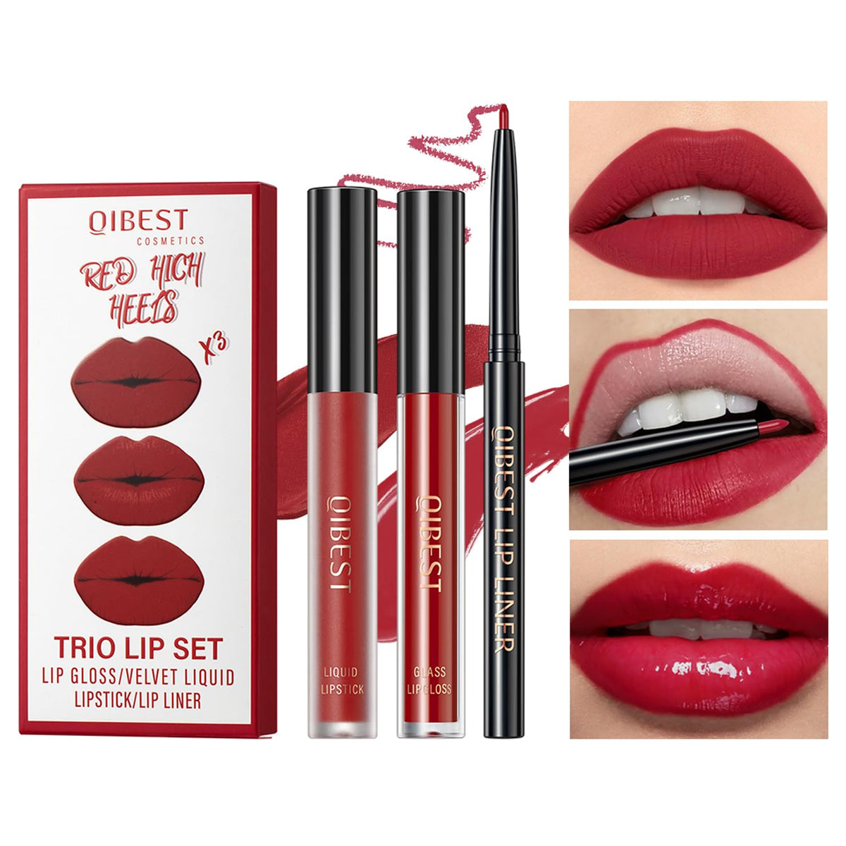 Rg Rouge Lx 3-In-1 Lip Gloss Set: Matte Lipstick, Hydrating Gloss & Lip Liner - 06 Crazy