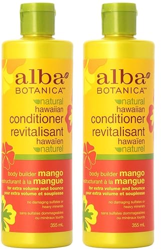 Alba Botanica Hawaiian Hair Conditioner, Mango, 12 Oz, 2-Pack - Nourishing & Hydrating