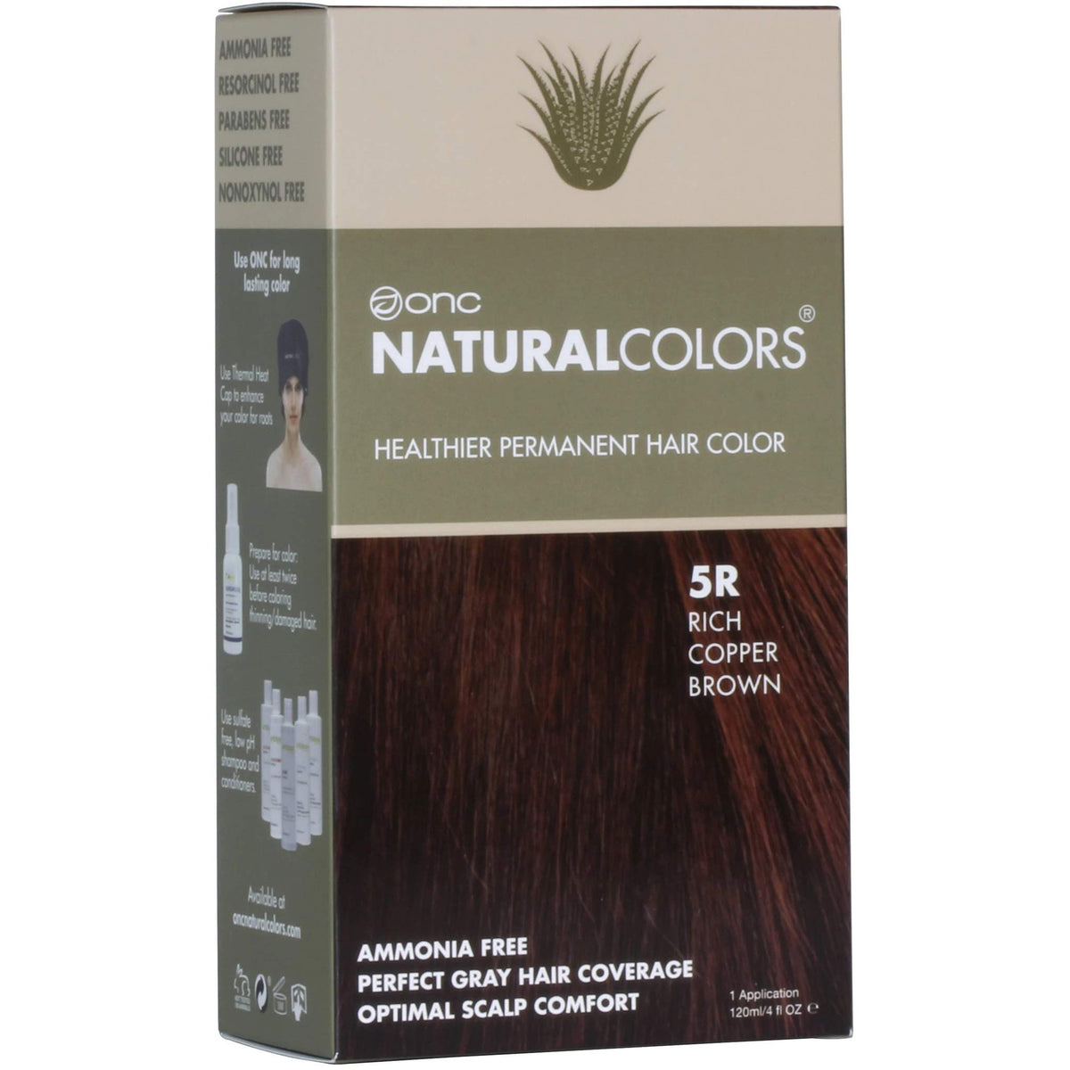 Onc Naturalcolors 5R Rich Copper Brown Hair Dye - 4 Fl. Oz, Ammonia Free, Vegan,