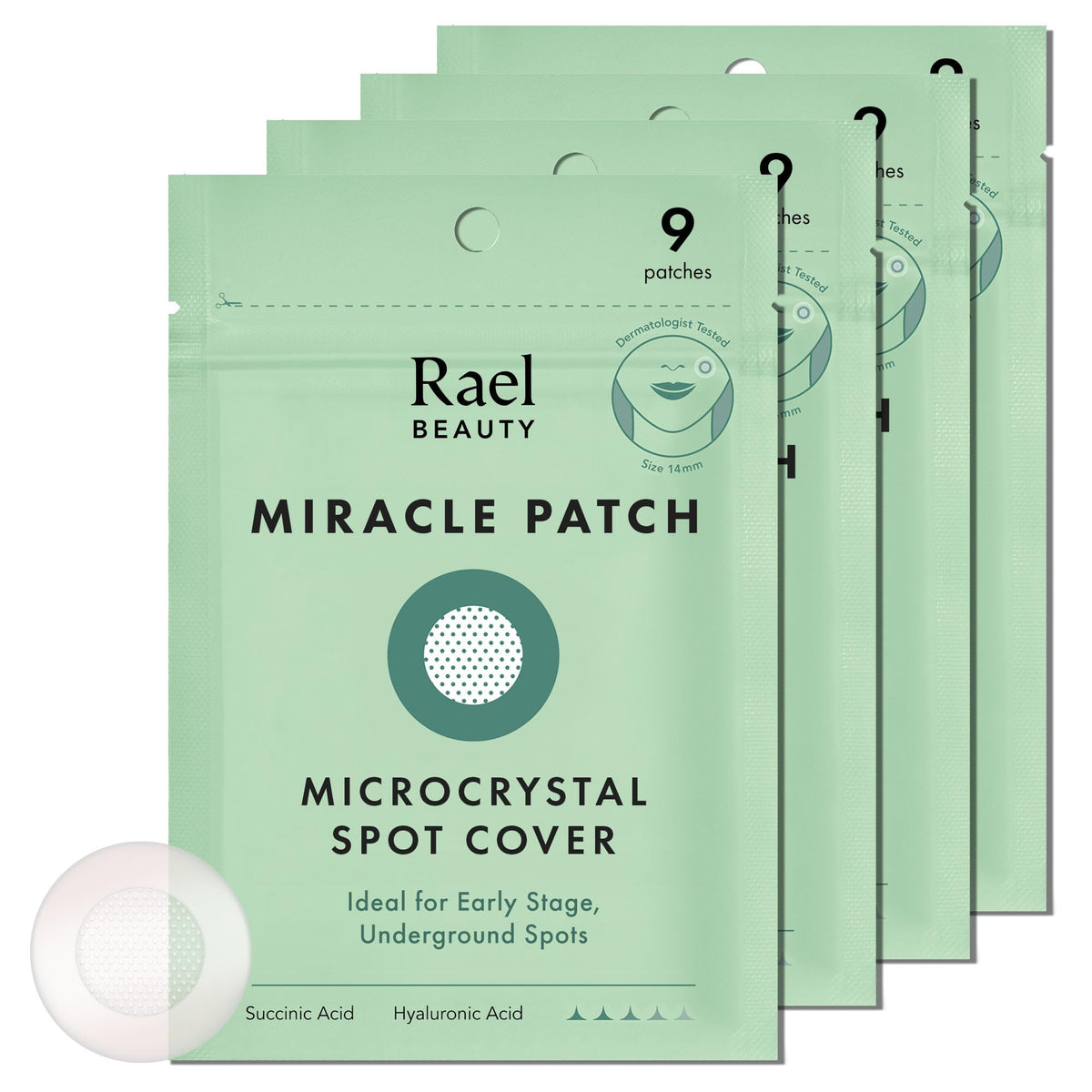 Rael Miracle Microcrystal Pimple Patches With Tea Tree Oil - Hydrocolloid Acne Treatment (36 Count)