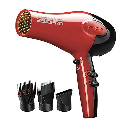 Red by Kiss Tourmaline Ceramic 2200PRO Hair Dryer - Professional Red Hair Care Tool