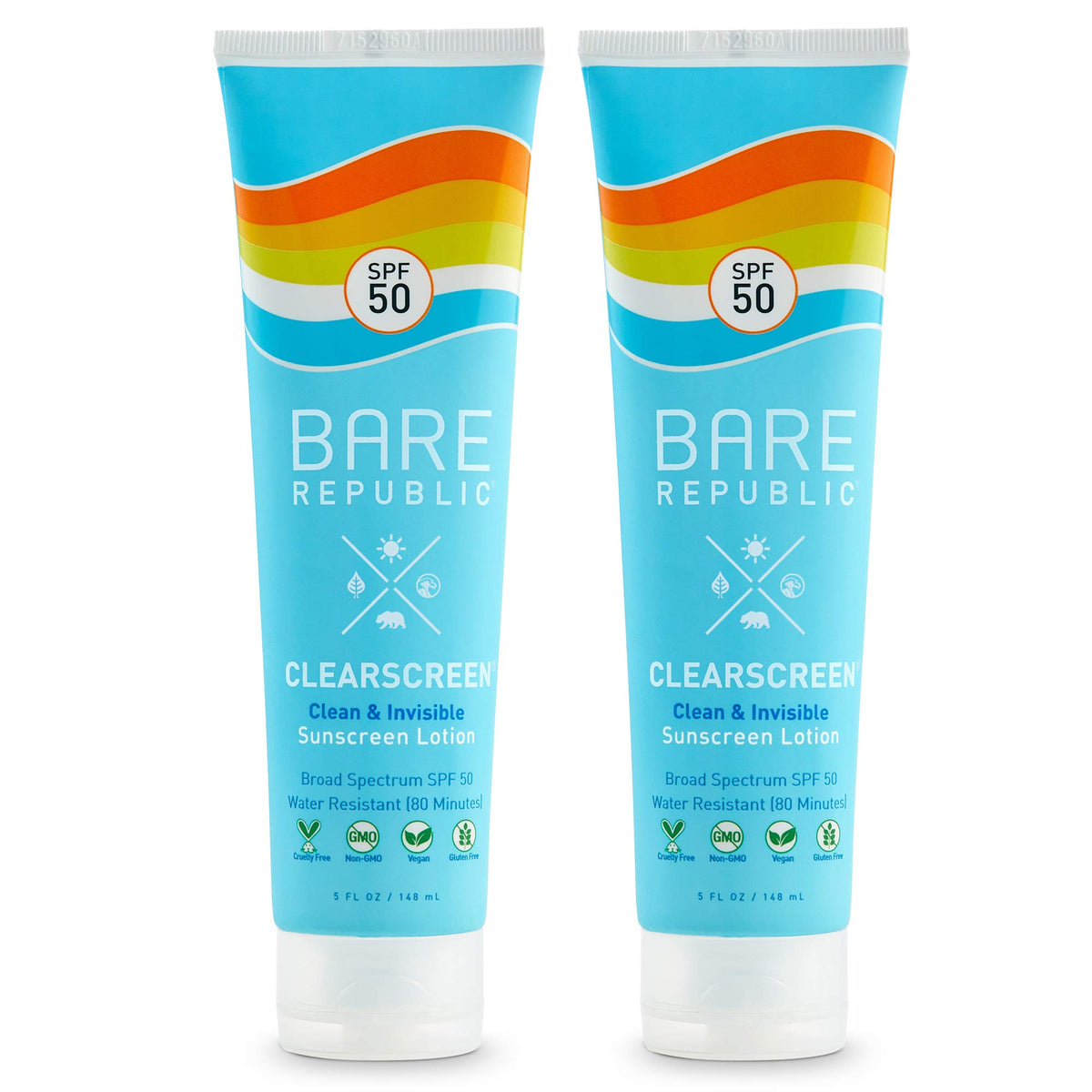 Bare Republic Spf 50 Sunscreen Lotion, Water Resistant, 5 Fl Oz Each, 2 Pack