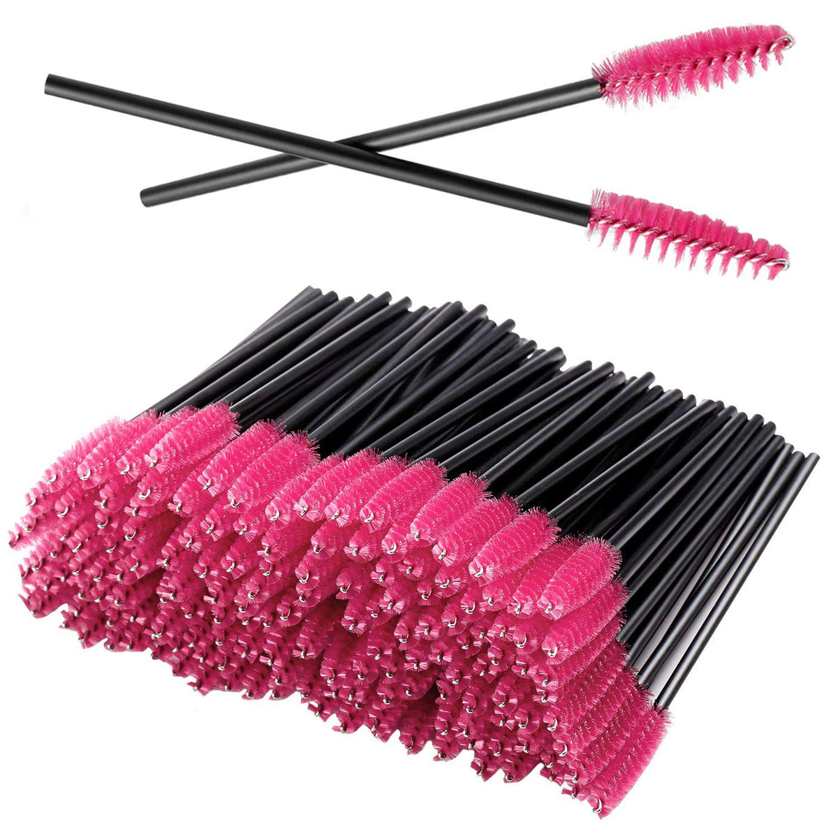 GUMIKE 100PCS Disposable Eyelash Mascara Brushes for Eyelash Extensions & Makeup - Rose