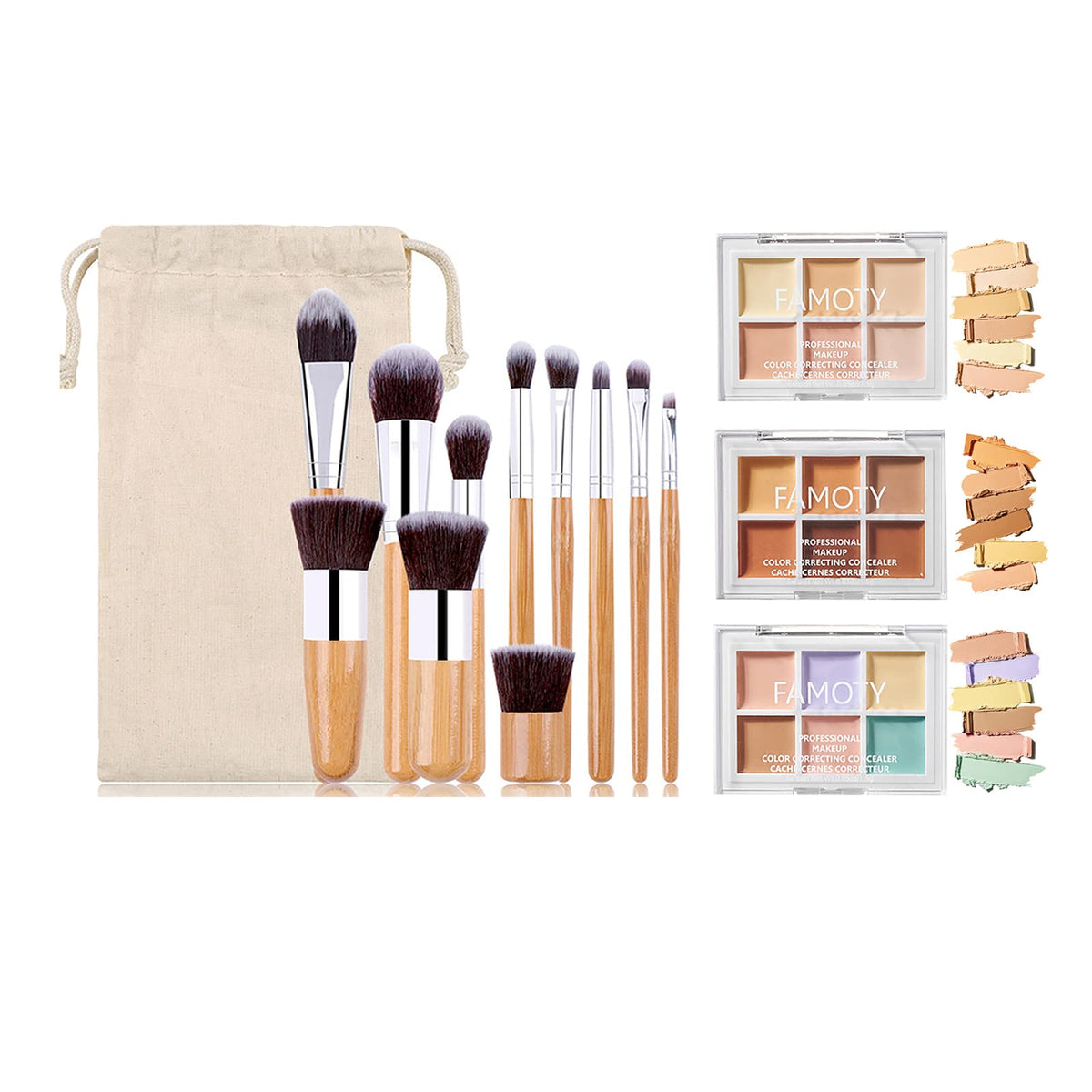 Joyeee Professional Makeup Cream Contour Palette - 18 Colors Concealer & Brush Set For Women