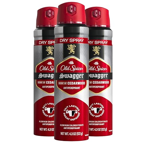 Old Spice Antiperspirant & Deodorant Spray, Stronger Swagger, 4.3Oz, 3-Pack, 24