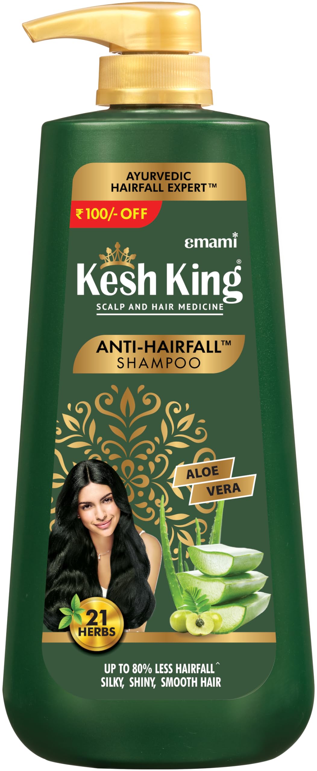 Kesh King Anti Hairfall Shampoo With 21 Ayurvedic Herbs & Aloe Vera - 20.29 Fl Oz