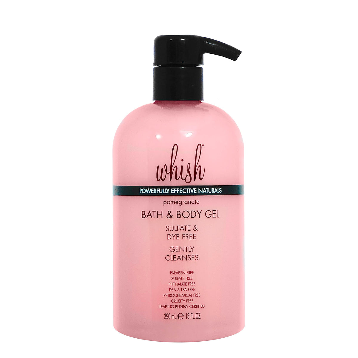 Whish Beauty Moisturizing Body Wash For Women - Sulfate & Paraben Free, Pomegranate, 13 Fl Oz