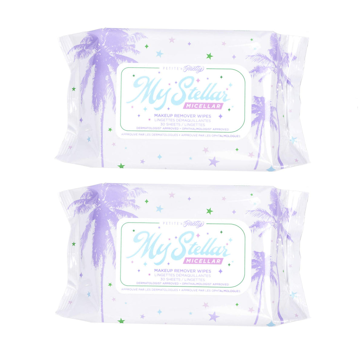 Petite 'N Pretty Micellar Makeup Remover Wipes - 60 Cleansing Wipes, Non-Toxic, 2 Pack