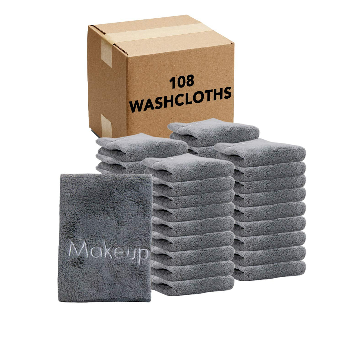 Arkwright Microfiber Makeup Remover Wash Cloths - Grey, 13X13 In, Case Of 108