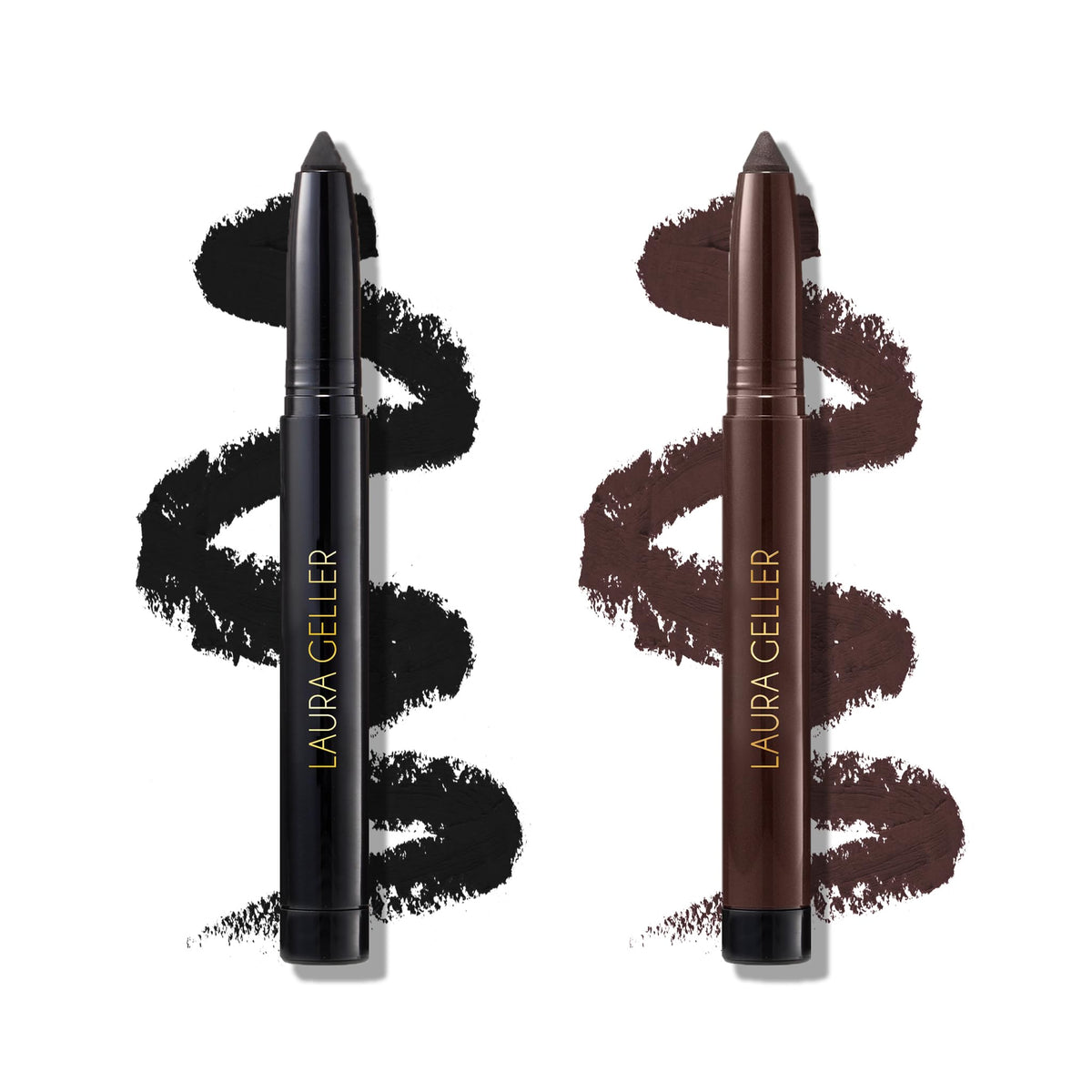 Laura Geller New York Kajal Eyeliner Pencil Duo - Deep Black & Smoky Taupe, Smooth & Blendable