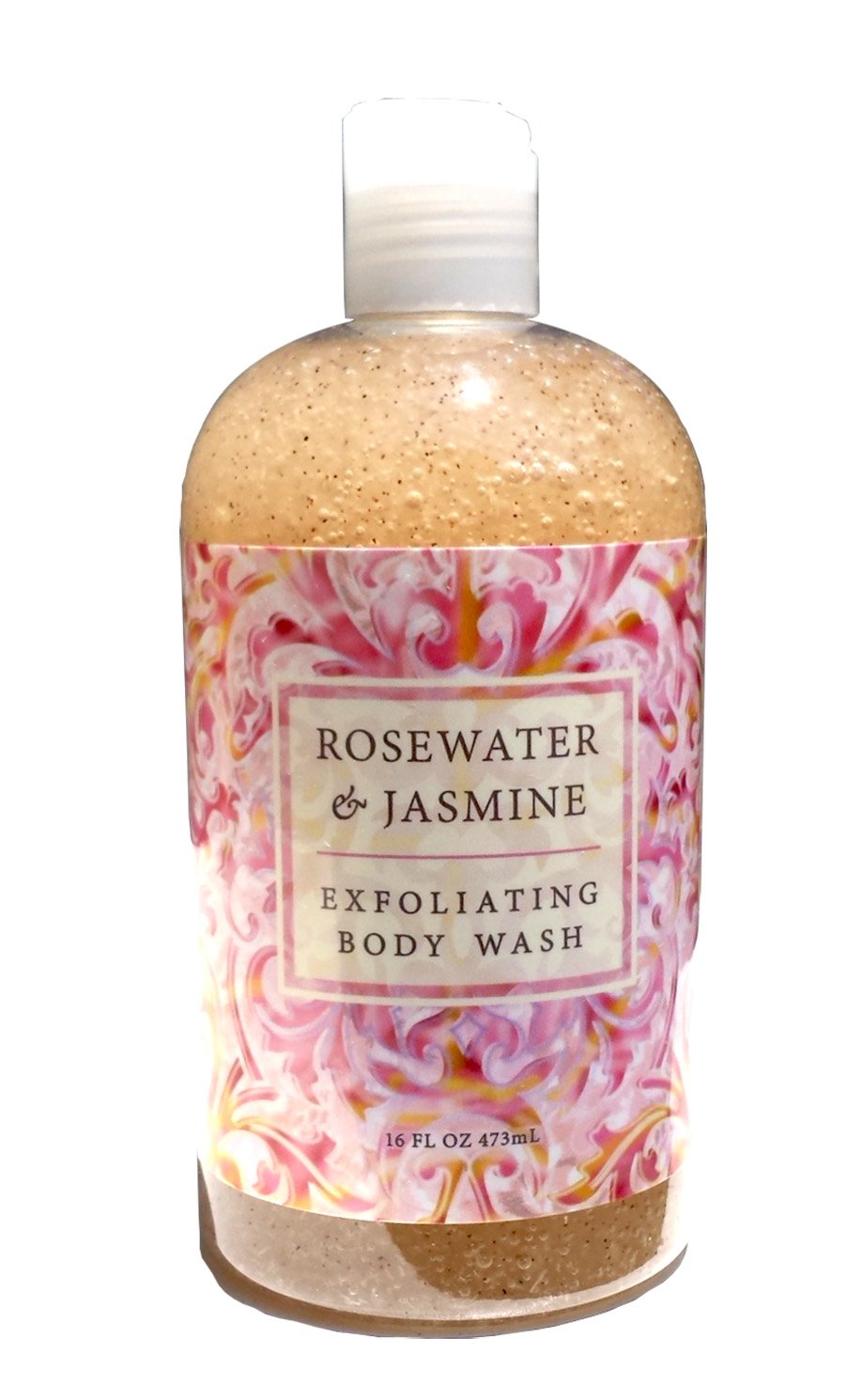 Greenwich Bay Rosewater Jasmine Exfoliating Body Wash, 16 Oz, Paraben & Sulfate Free, Moisturizing