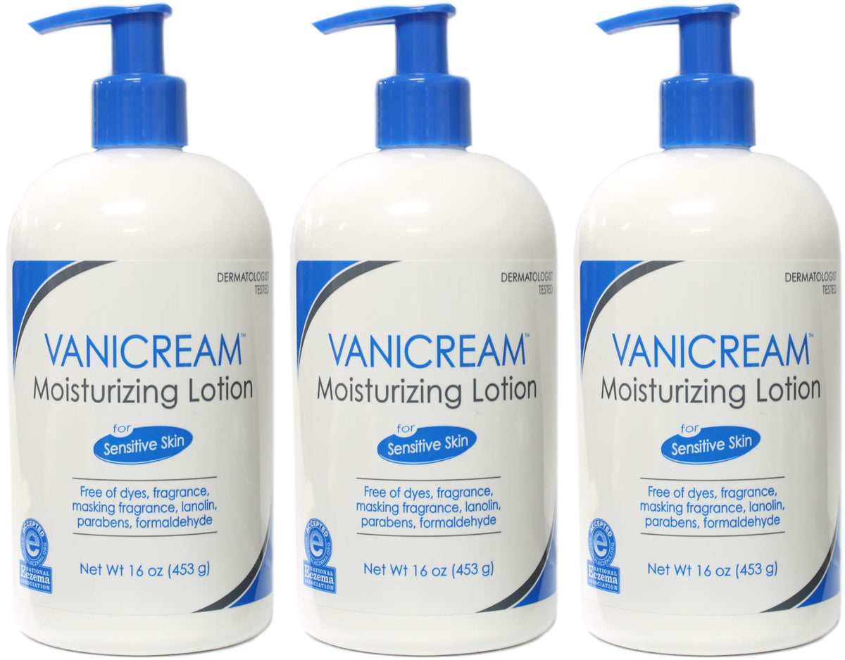 Vanicream Lite Lotion For Sensitive Skin, 16Oz, 3 Pack - Gentle Moisturizer With Pump