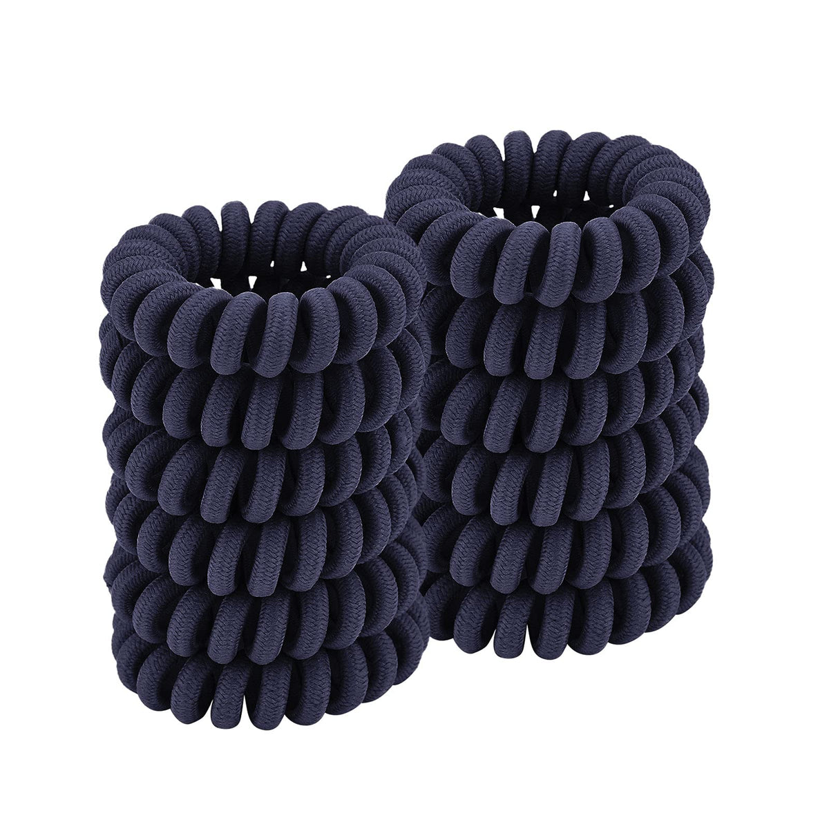 Qiutimiy Spiral Hair Ties - No Crease, Cloth Navy, 12 Pcs, Coil Ponytail Holders For