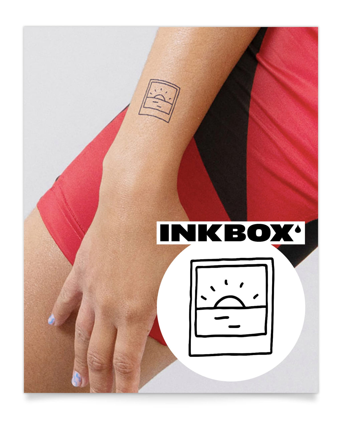 Inkbox Semi-Permanent Temporary Tattoo - Water-Resistant Polaroid Design, 2X2 In, Lasts 1-