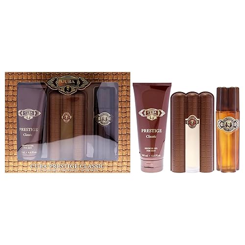 Cuba Prestige Classic Gift Set for Men - 3oz EDT, 6.7oz Shower Gel, 3.3oz After