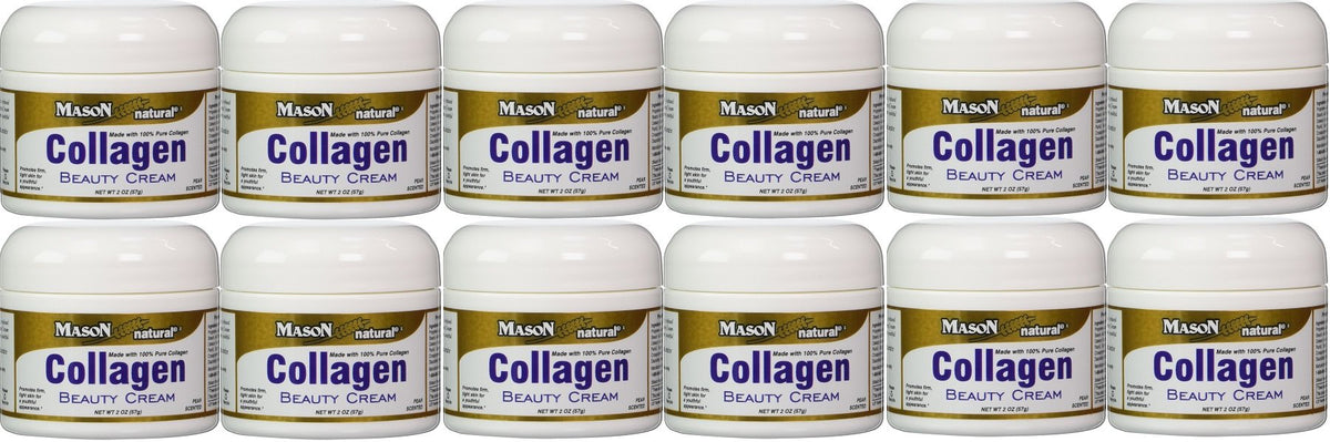 Mason Natural Collagen Beauty Cream 100% Pure, 2 Oz, Firming Skin, Pack Of 12