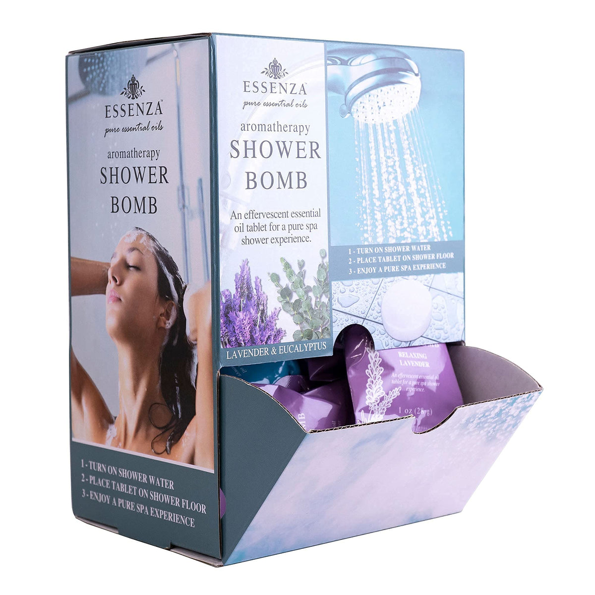 Essenza 14Pc Shower Bombs - Eucalyptus & Lavender Aromatherapy Luxury Collection