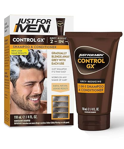 Just For Men Control Gx 2-In-1 Shampoo & Conditioner, 4 Ounce, Pack Of 6