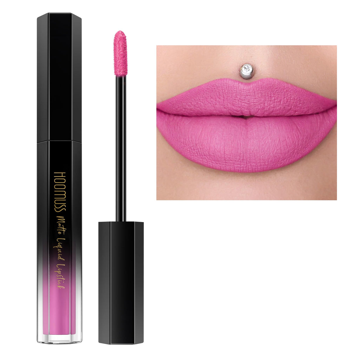 Hoomuss Matte Liquid Lipstick, Long Lasting, Non-Transfer, M43 Baby Pink, Cruelty Free, 1