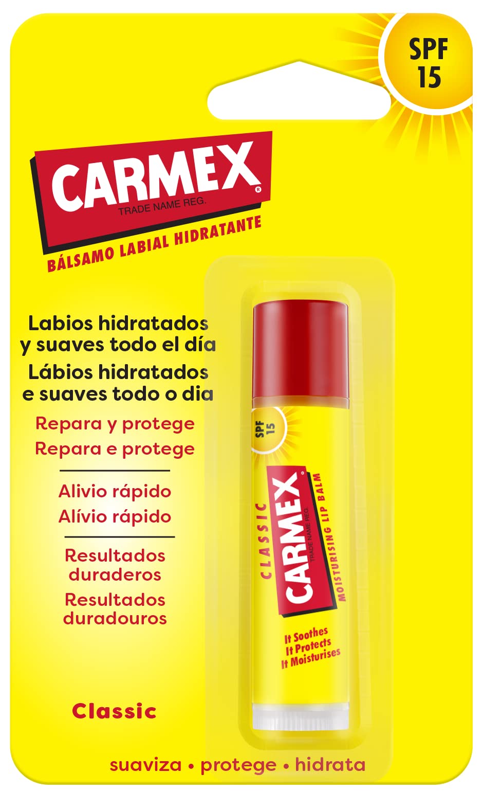 Carmex Lip Stick - Clear Moisturizing Balm For Soft, Hydrated Lips