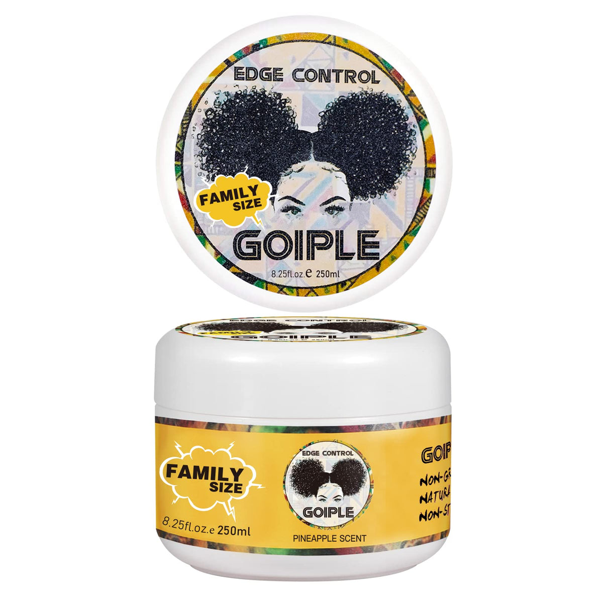 Goiple 8.25 Oz Edge Control Wax - Non-Greasy Hair Smoother, Extreme Hold, Water-Based Gel